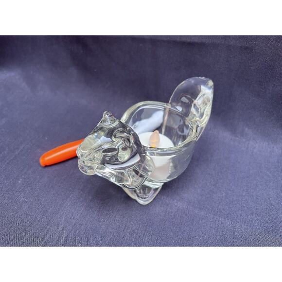 Vintage AVON Clear Glass Squirrel Votive/Candle Holder - Picture 4 of 9